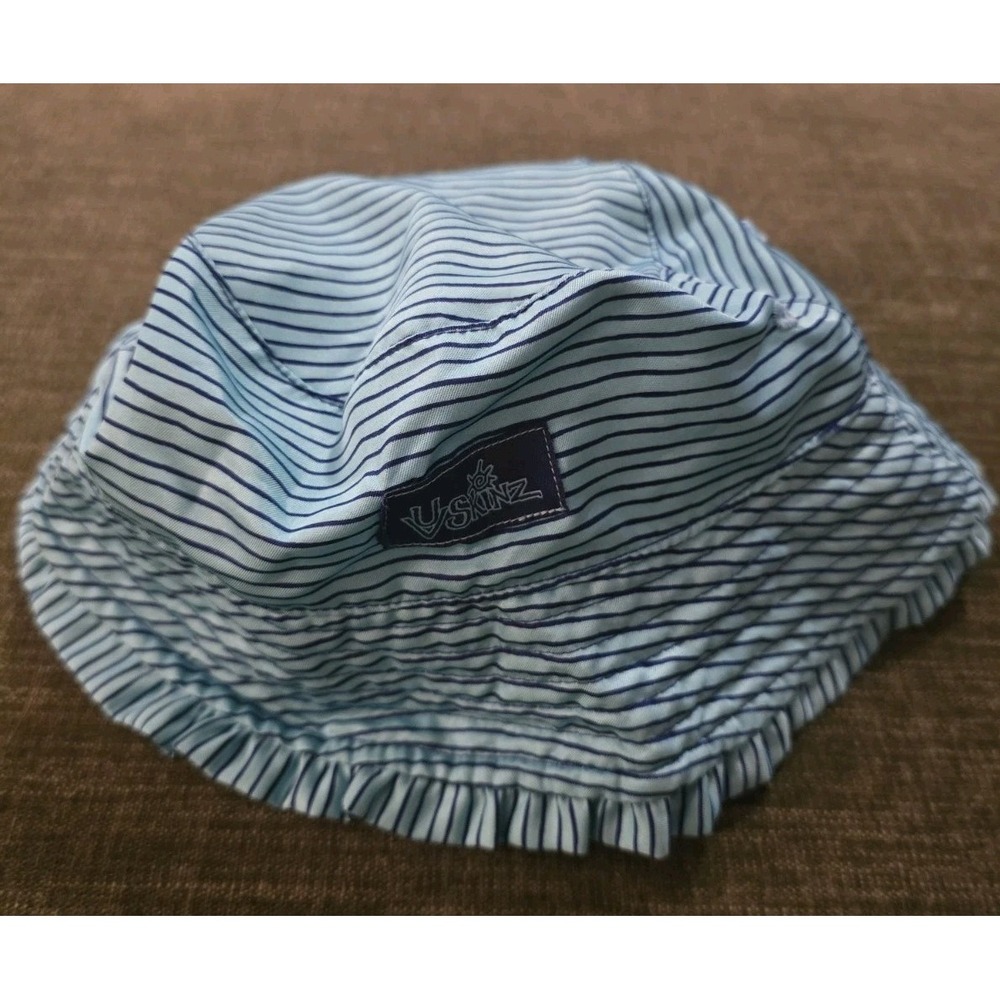 uv skinz 3t blue multi color pineapple stripe reversible sun bucket hat upf 50
